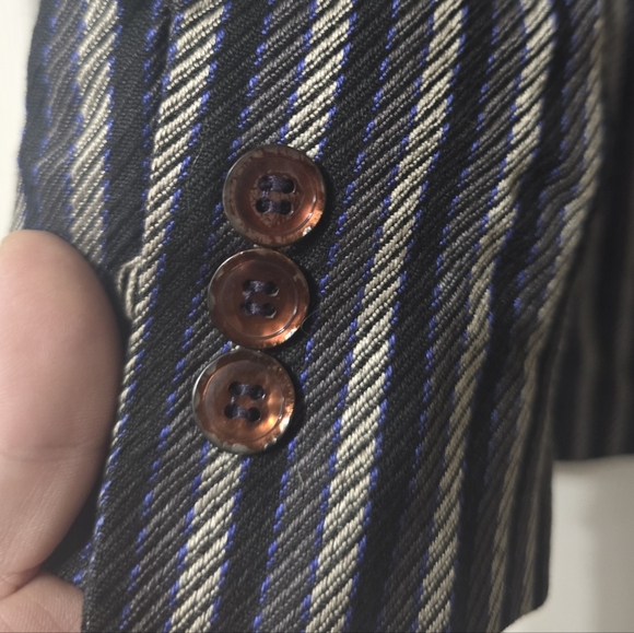 Vintage Striped Steam Punk Blazer by Adolfo Atelier, Fully Lined, Size 8, EUC! - Picture 11 of 12